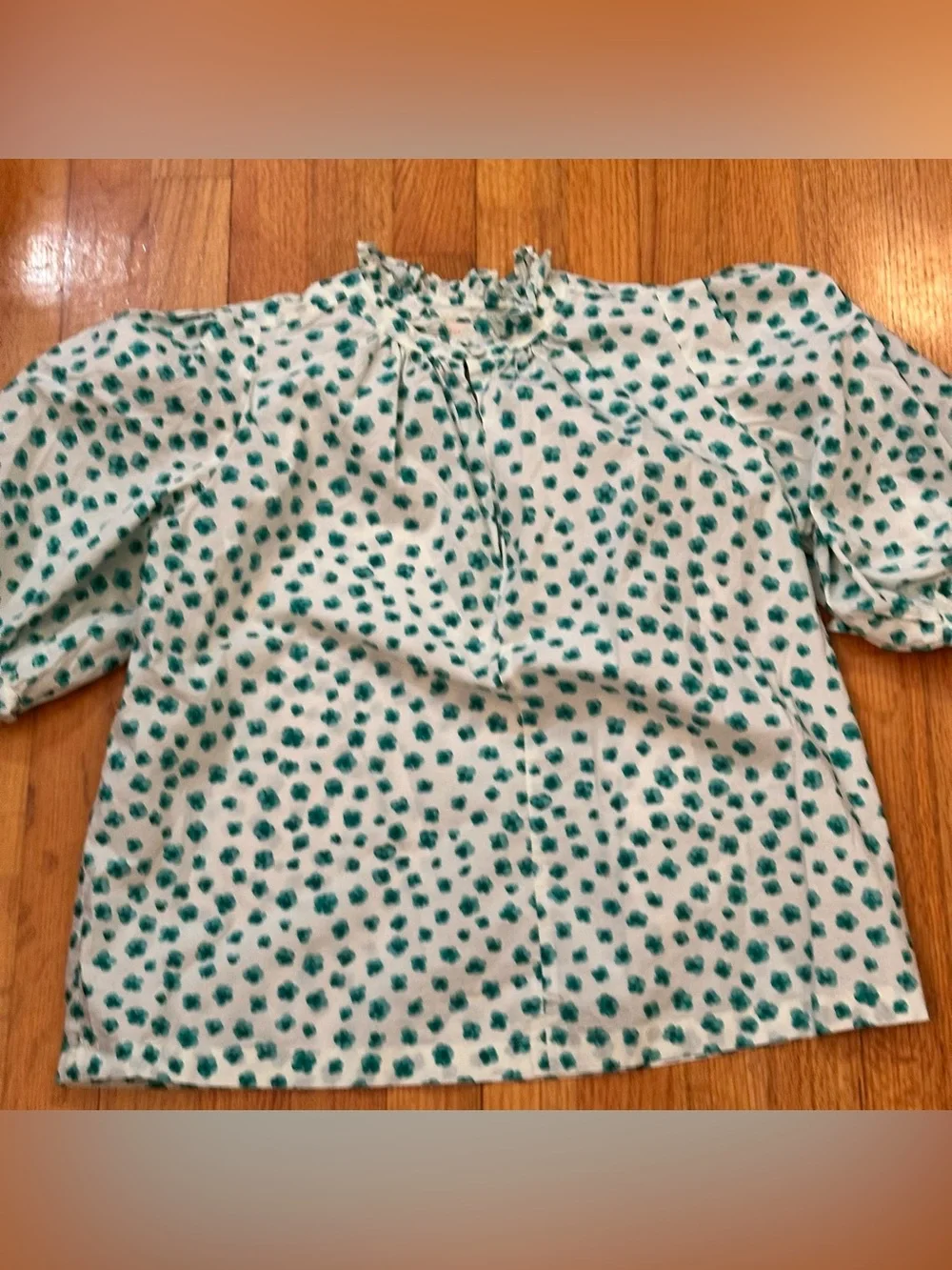 REBECCA TAYLOR Emerald Daisy Top inCream combo Size XS (k11)